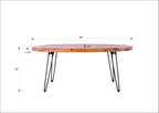Oval Natural Reclaimed Wood Foldable Cocktail Table For Your Living Room - Natural