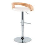 Grotto - Contemporary Adjustable Height Barstool With Swivel With Straight T Footrest (Set of 2)