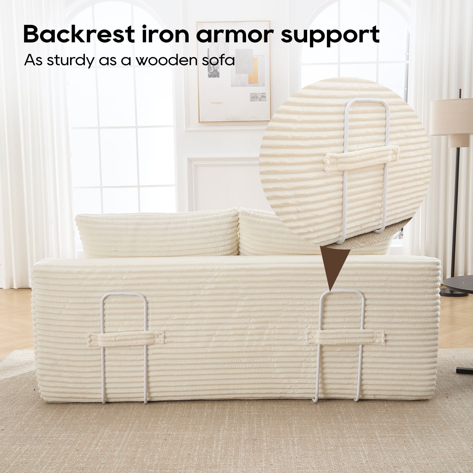 Convertible Loveseat Sofa Bed With Memory Foam & Steel Frame