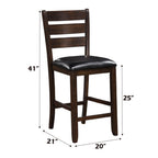 Urbana - Counter Height Chair (Set of 2) - Black Synthetic Leather & Espresso