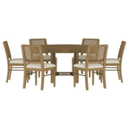 Arini 7-piece Round Dining Room Table Set Sand Wash