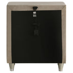 Antonella Upholstered 3-drawer Nightstand Ivory and Camel