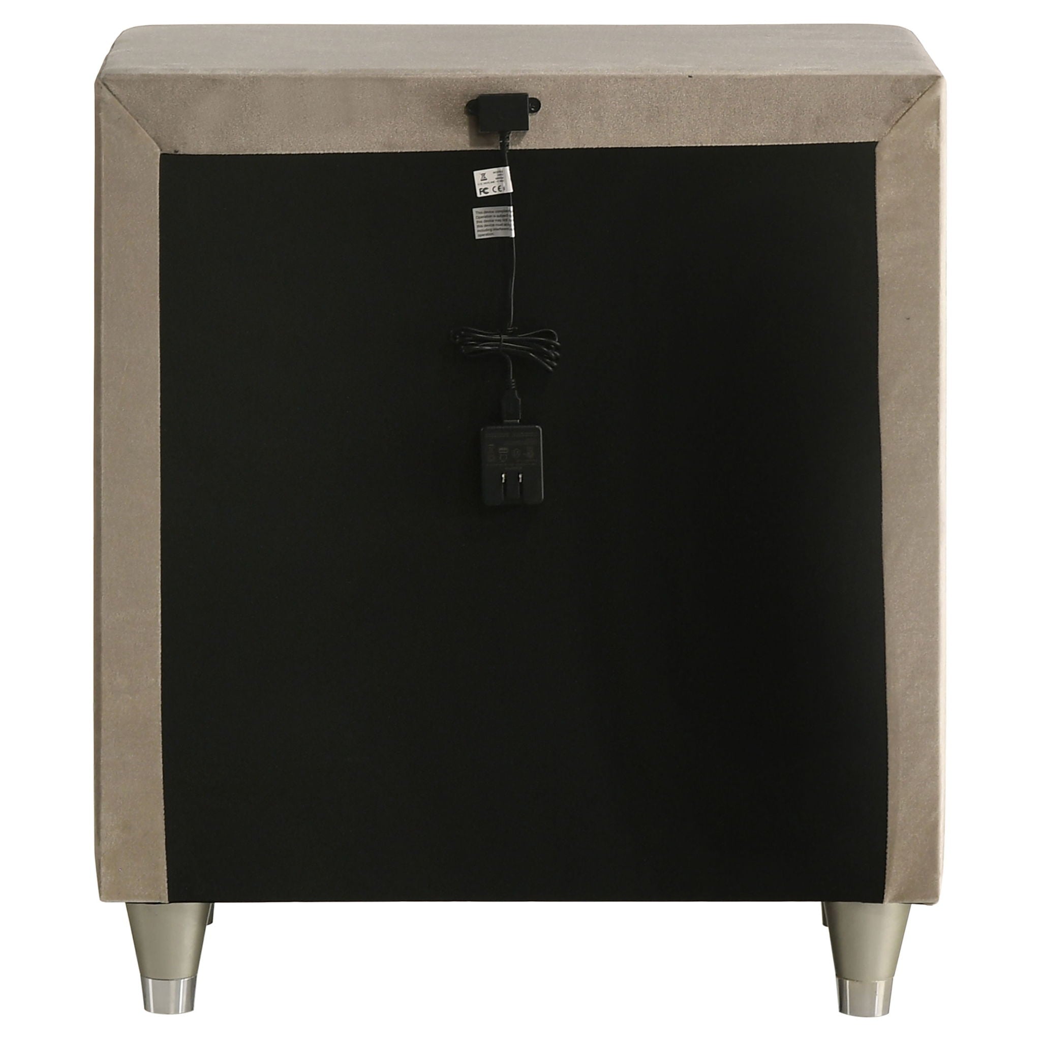 Antonella Upholstered 3-drawer Nightstand Ivory and Camel