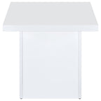 Devar 2-piece Square Coffee End Table Set White High Gloss