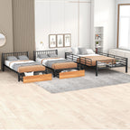 Triple Bunk Bed With Drawers And Guardrails