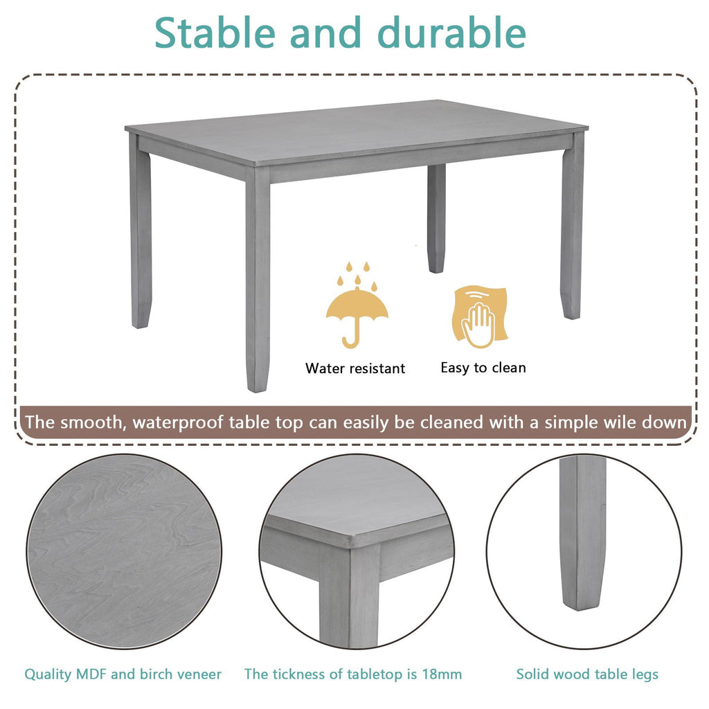 Kitchen Dining Set, Rectangular Dining Table With Upholstered Chairs