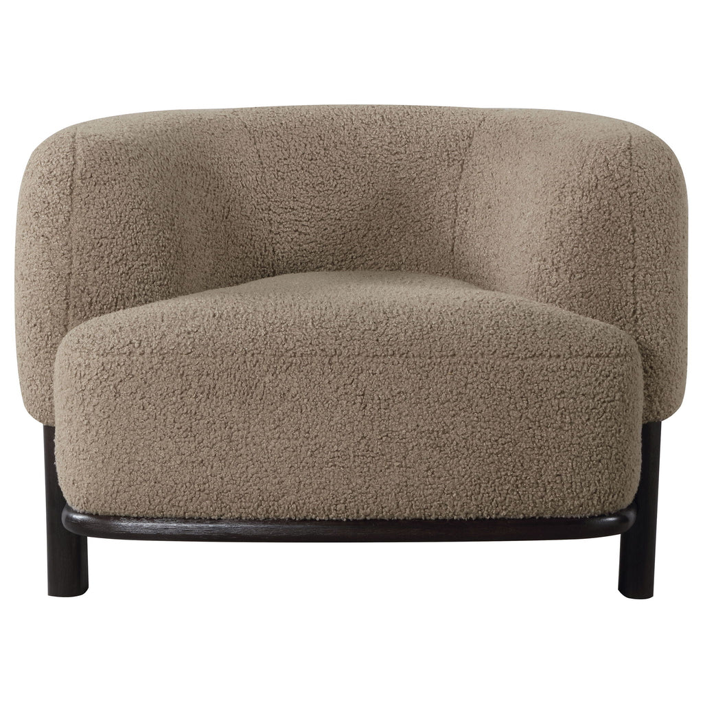 Lawler Upholstered Barrel Back Accent Chair Brown and Black