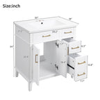 Modern Bathroom Vanity With Ceramic Sink, Soft Close Storage Cabinet