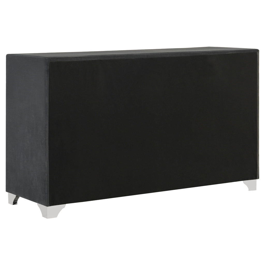 Melody 6-drawer Upholstered Dresser Grey