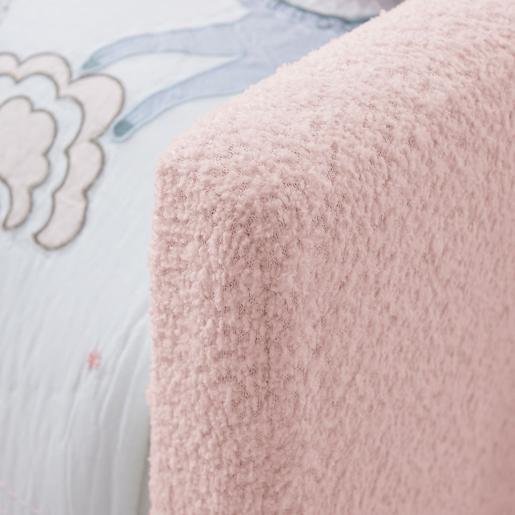 Cute Rabbit Ear Upholstered Platform Bed Frame With Safety Rail