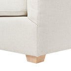 Ada - Flared Arm Contemporary Sofa With Lumbar Pillows - Flax White