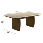 Kasha - Dining Table With Marble Top Top - Vintage Oak