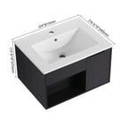 Wall Mounted Floating Bathroom Vanity With Open Shelf & Soft Close Door
