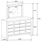 Briana 8-drawer Dresser with Mirror Black
