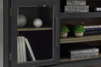 Foyland - XL TV Stand w/Fireplace Option - Black / Brown