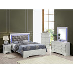 Bed With LED Light Accents Headboard