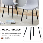 Modern Medieval Style Cushioned Side Chairs Set With Metal Legs For Kitchens