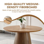Round Dining Table For Dining Room - Natural Wood