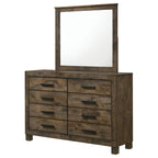 Woodmont 8-drawer Dresser with Mirror Rustic Golden Brown