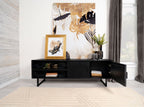 Marsden 2-door Mango Wood 70-inch TV Stand Charcoal Black