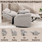 Chriki - Power Motion Recliner With Lift Heating Massage Chair - Beige