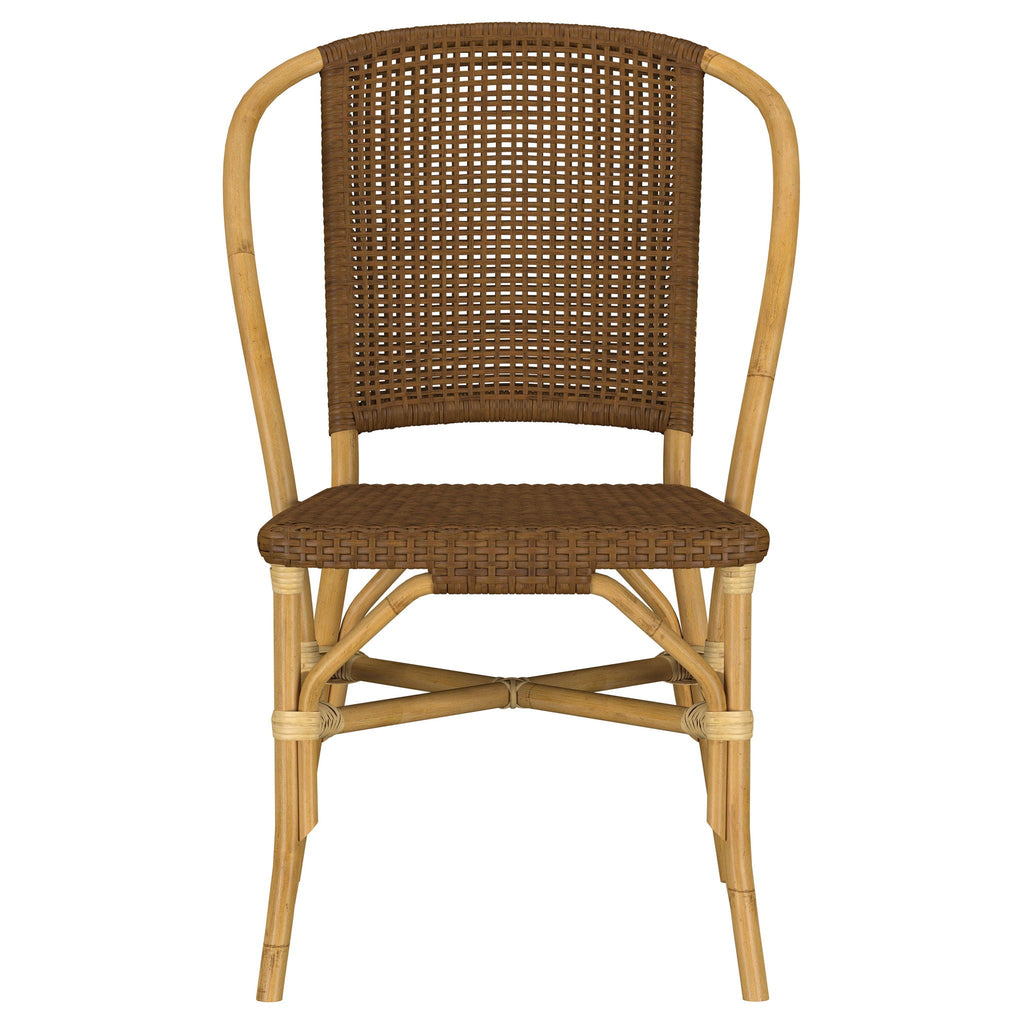 Lexley Woven Rattan Dining Side Chair Brown (Set of 2)