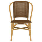 Lexley Woven Rattan Dining Side Chair Brown (Set of 2)