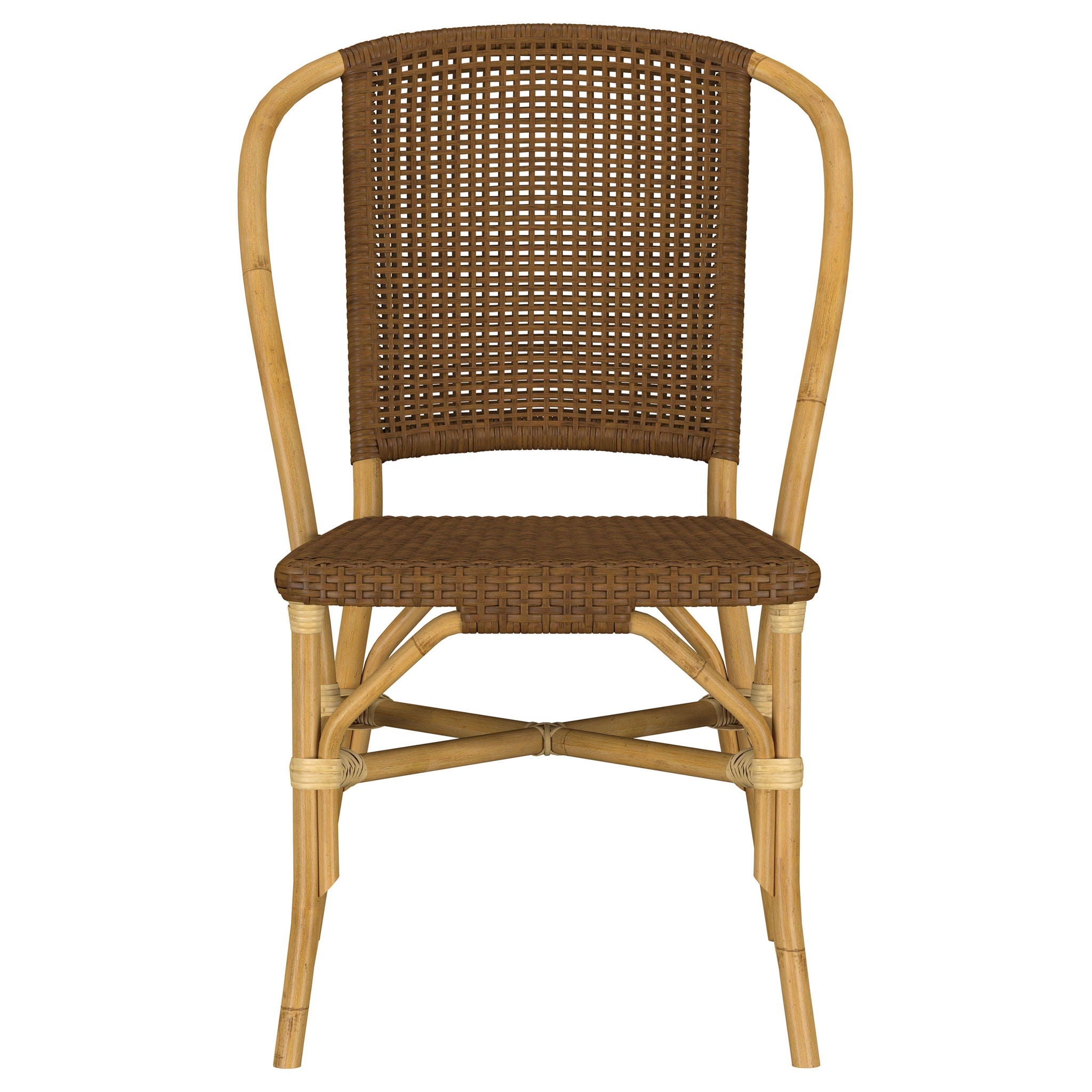 Lexley Woven Rattan Dining Side Chair Brown (Set of 2)
