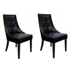 Clair - Tufted Dining Room Side Chair (Set of 2) - Dark Coffee / Black
