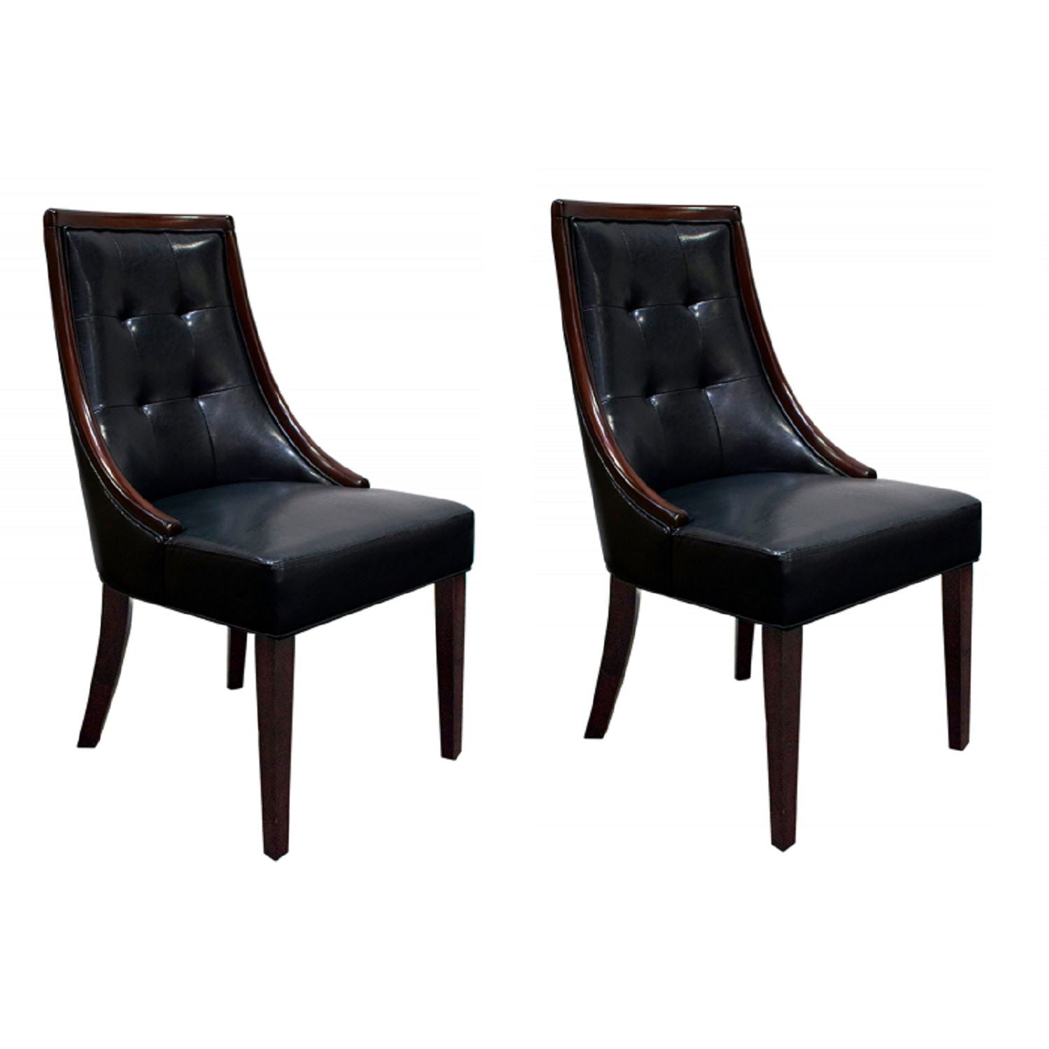 Clair - Tufted Dining Room Side Chair (Set of 2) - Dark Coffee / Black