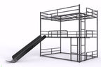 Full Size House Loft Bed With Slide And Ladder - Black