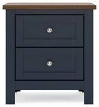 Landocken - Two Drawer Night Stand - Brown / Blue