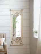 Full Length Mirror With Solid Wood Frame, Floor Mirror For Living Room Bedroom Entryway - White