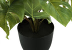 13" Tall, Artificial Plant, Monstera Calthea, Indoor, Faux, Fake, Table, Greenery, Potted, Decorative (Set of 2) - Green / Black