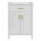Bathroom Vanity Combo With Ceramic Sink, Luxurious Space-Saving Vanity, 2 Soft Close Doors