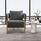 Modern Decorative Chair Teddy Fleece Upholstered And Metal Foot