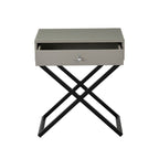 Koda - End Side Table Nightstand, Drawer And Cross Base