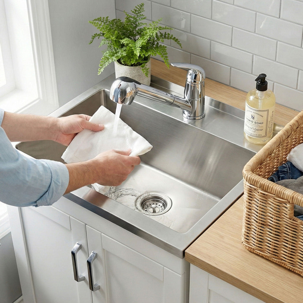 Kyle - Laundry Cabinet & Faucet And Stainless Steel Sink