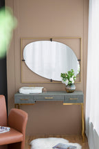 Poppy Mirror With Metal Frame Contemporary Design For Bathroom, Entryway Wall Decor