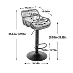 Modern Swivel Bar Stools Adjustable Counter Chairs With Footrest (Set of 2)