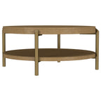Arini Round Coffee Table With Storage Shelf Sand Wash