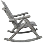Durable Wooden Porch Rocker, Fir Log Rocking Chair