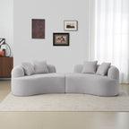 Curved 4 Seater Full Compression Sponge Sofa