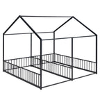 House Platform Beds, 2 Shared Beds, Metal Frame With Guardrails