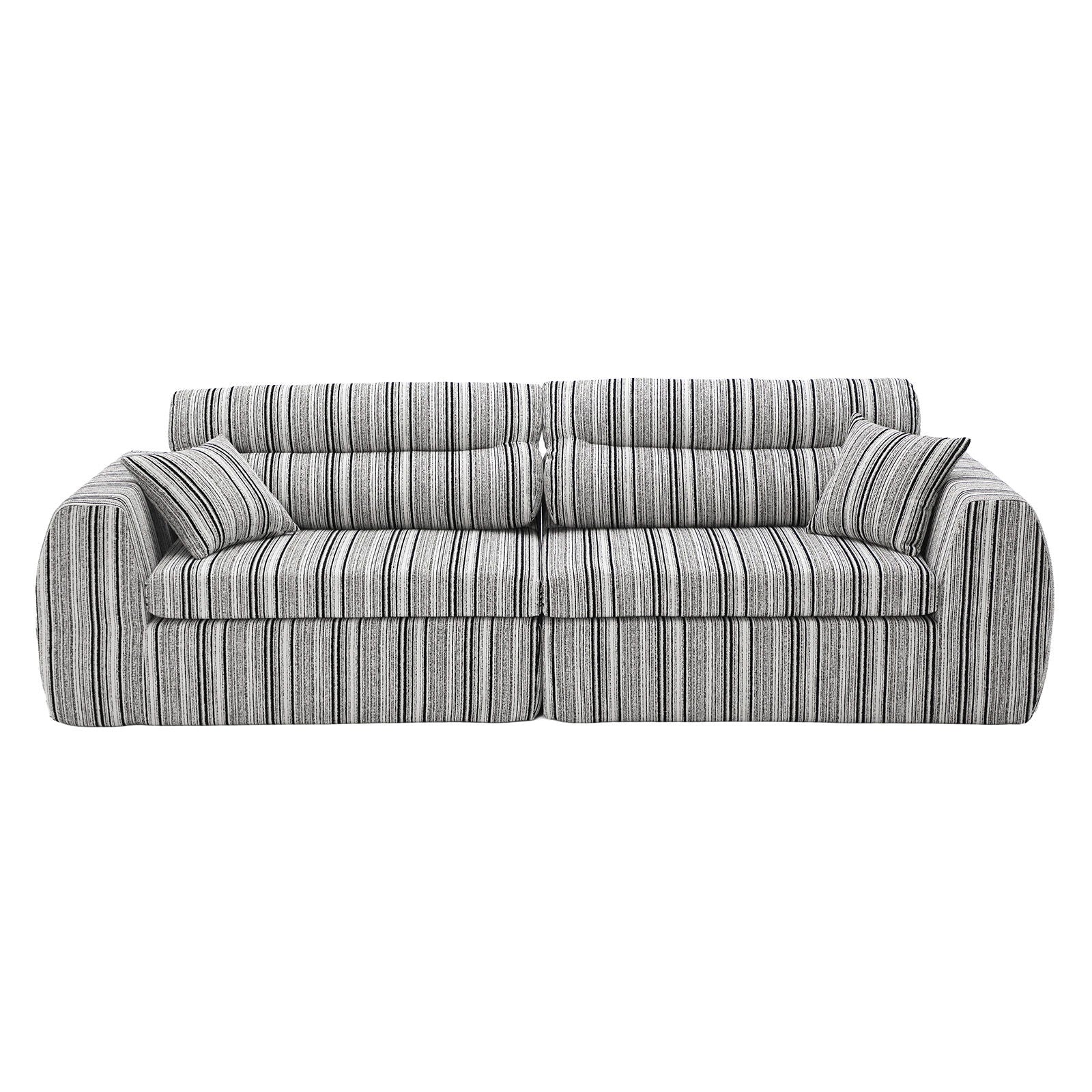 3 Seater, Couch With Throw Pillows For Living Room