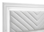 Cassia Queen LED Panel Bed White High Gloss