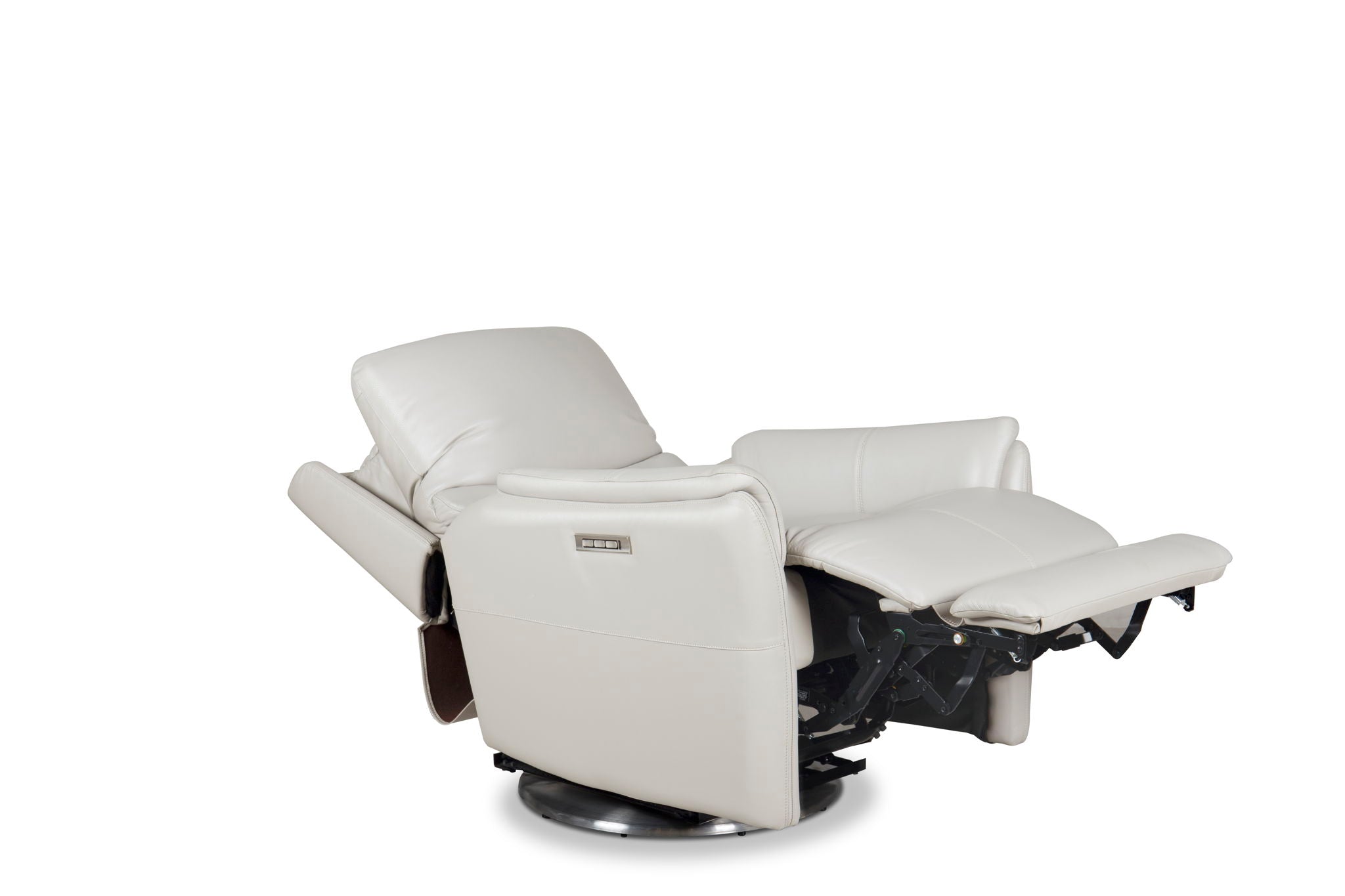 Salem - Swivel Recliner With Power Recline, Power Headrest, Power Lumbar, Layflat, 3" Footrest Extension