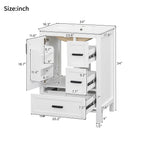 Bathroom Vanity With Sink, Soft-Close Doors, Double-Layer Shelf And 3 Drawers