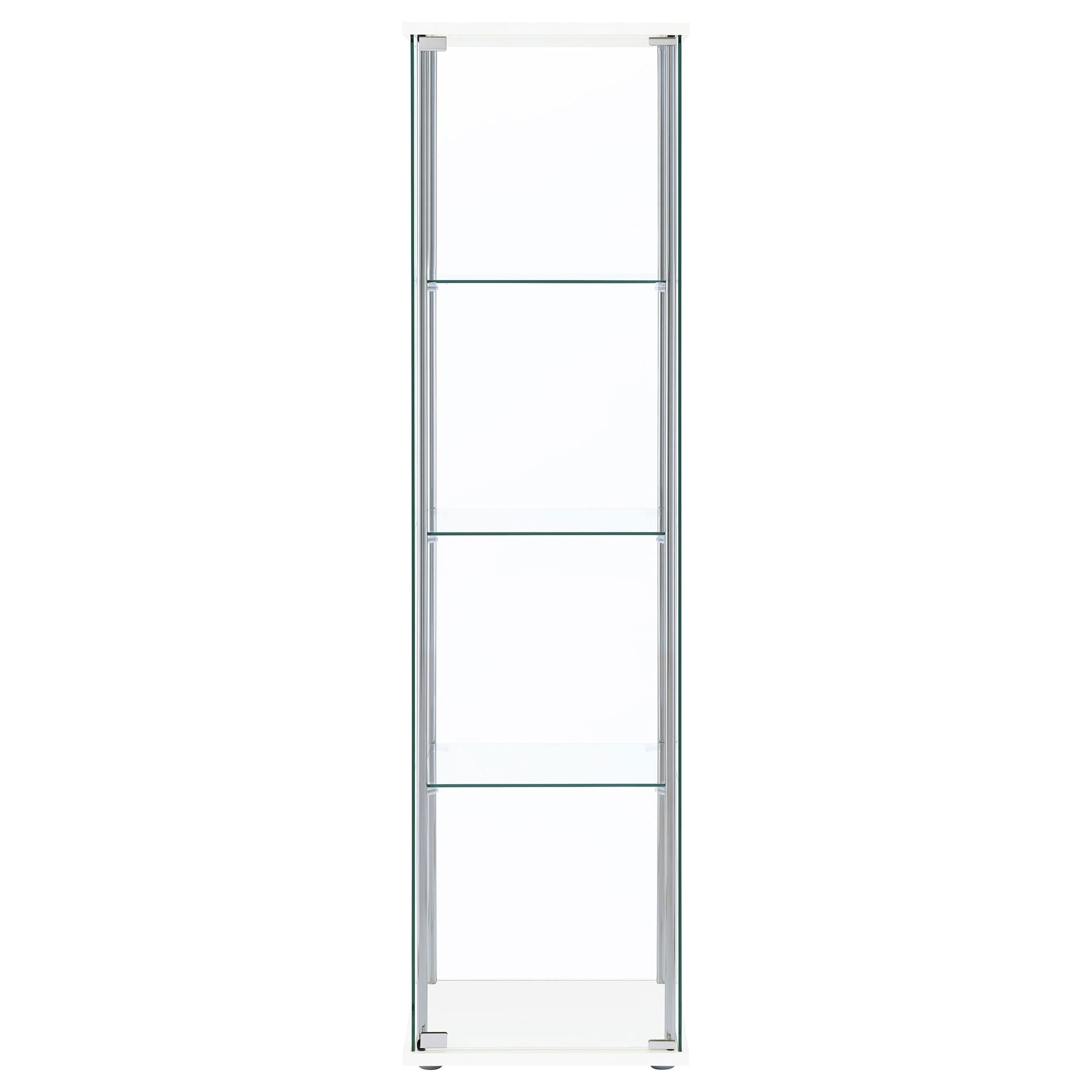 Bellatrix 3-shelf Clear Glass Curio Cabinet White