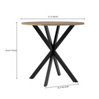 Round Dining Table For 2 - 4 People, Compact Kitchen Or Dining Room - Rustic Brown